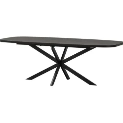 WOOOD Arros Eettafel Uitschuifbaar - Zwart - 75x180/220x90