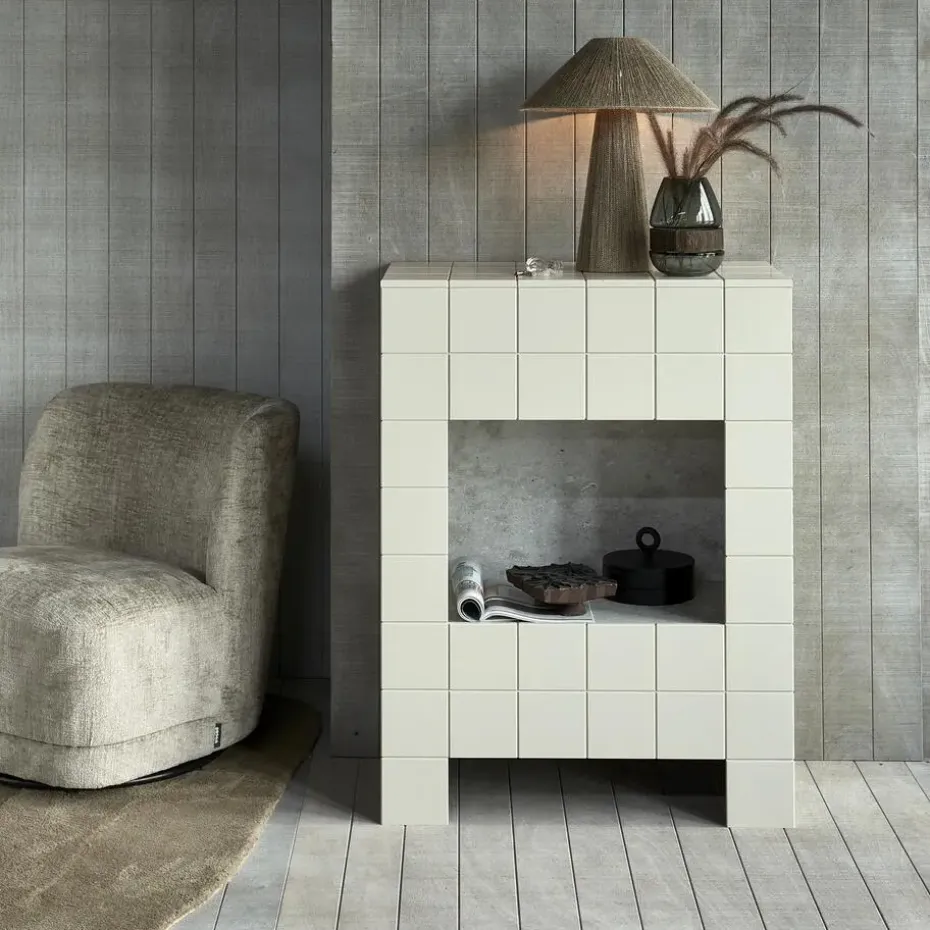 WOOOD Atty Draaifauteuil - Polyester - Zand - 75x74x65