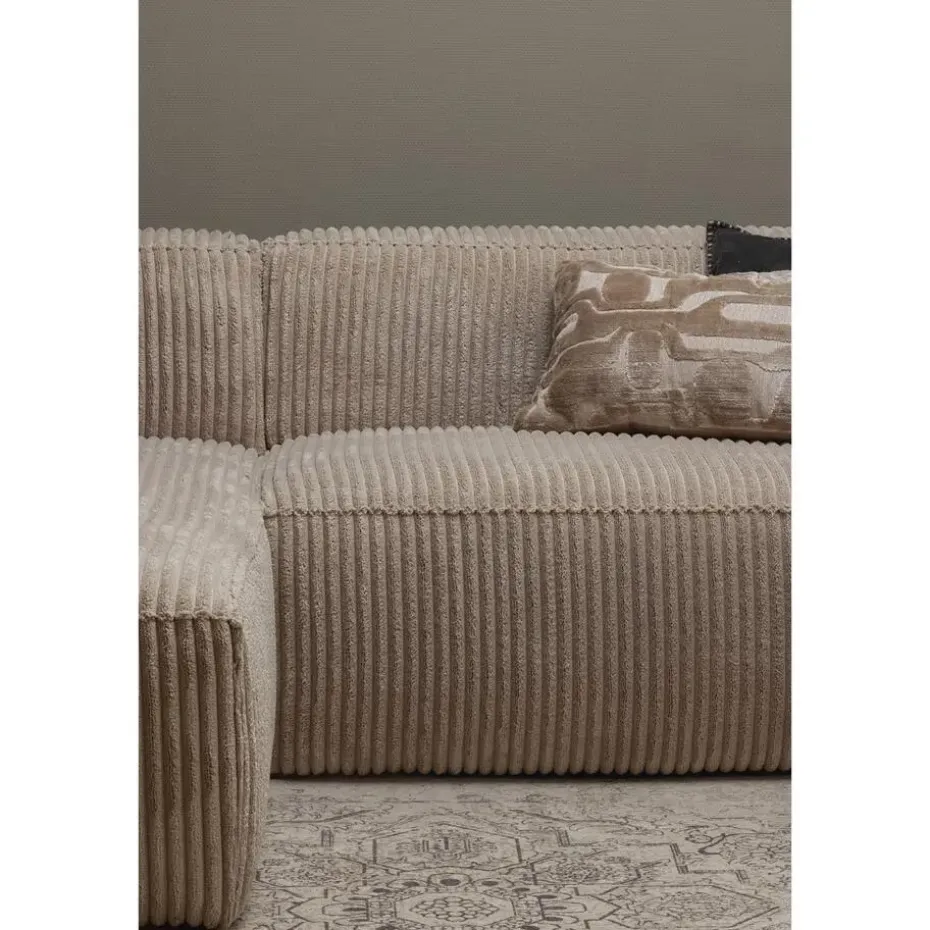WOOOD Bean Chaise Longue Bank Links - Ribstof - Travertin - 73x254x178