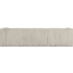 WOOOD Bean Hoekbank Links - Ribstof - Naturel - 73x305x96