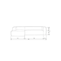 WOOOD Bean Hoekbank Links - Ecoleer - Cognac - 73x305x96