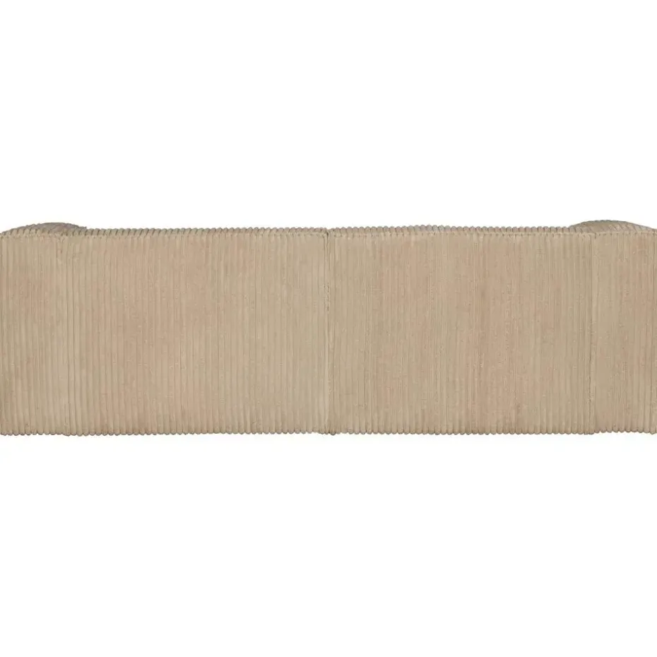 WOOOD Bean 3,5-Zits Bank - Ribstof - Travertin - 73x242x96