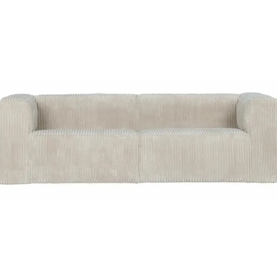 WOOOD Bean 3,5-Zits Bank - Ribstof - Naturel - 73x242x96