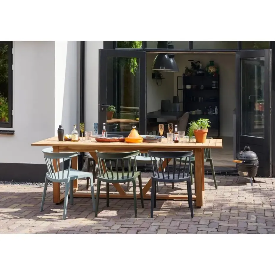 WOOOD Beaver Tuintafel - Teak - Naturel - 75x240x90