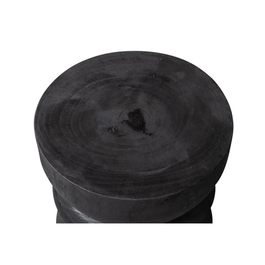 WOOOD Bikkel Kruk - Hout - Zwart - 40x28x28
