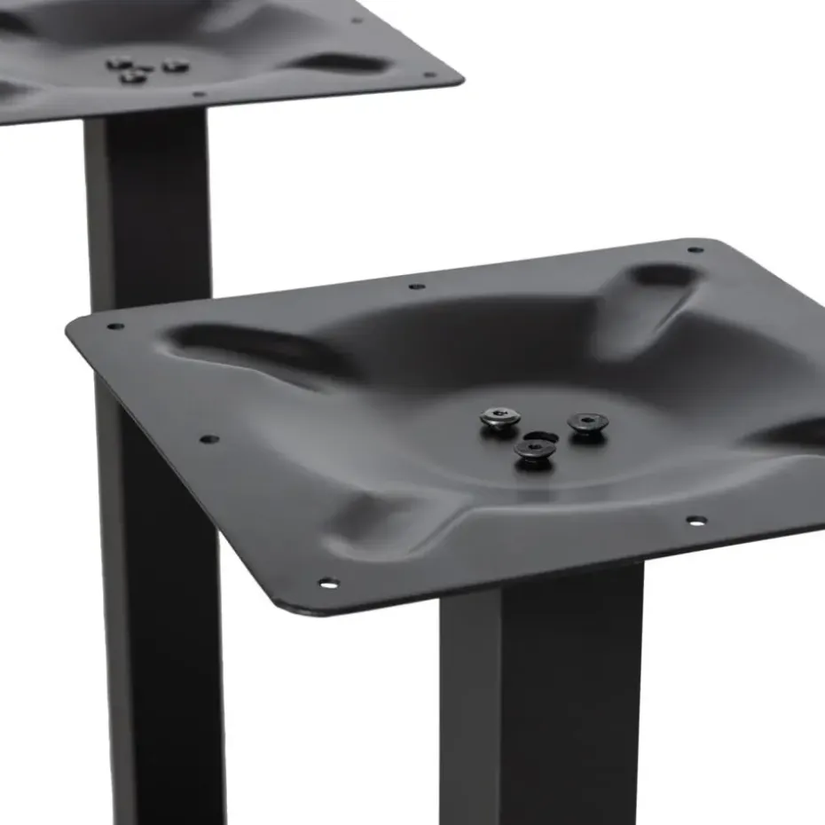 WOOOD Bistro Dubbele Vierkante Buisvoet - Metaal - Zwart - 72x80x40