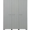WOOOD Dennis 3 deurs Kast - Grenen - Betongrijs - 202x158x55