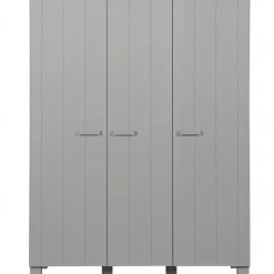WOOOD Dennis 3 deurs Kast - Grenen - Betongrijs - 202x158x55