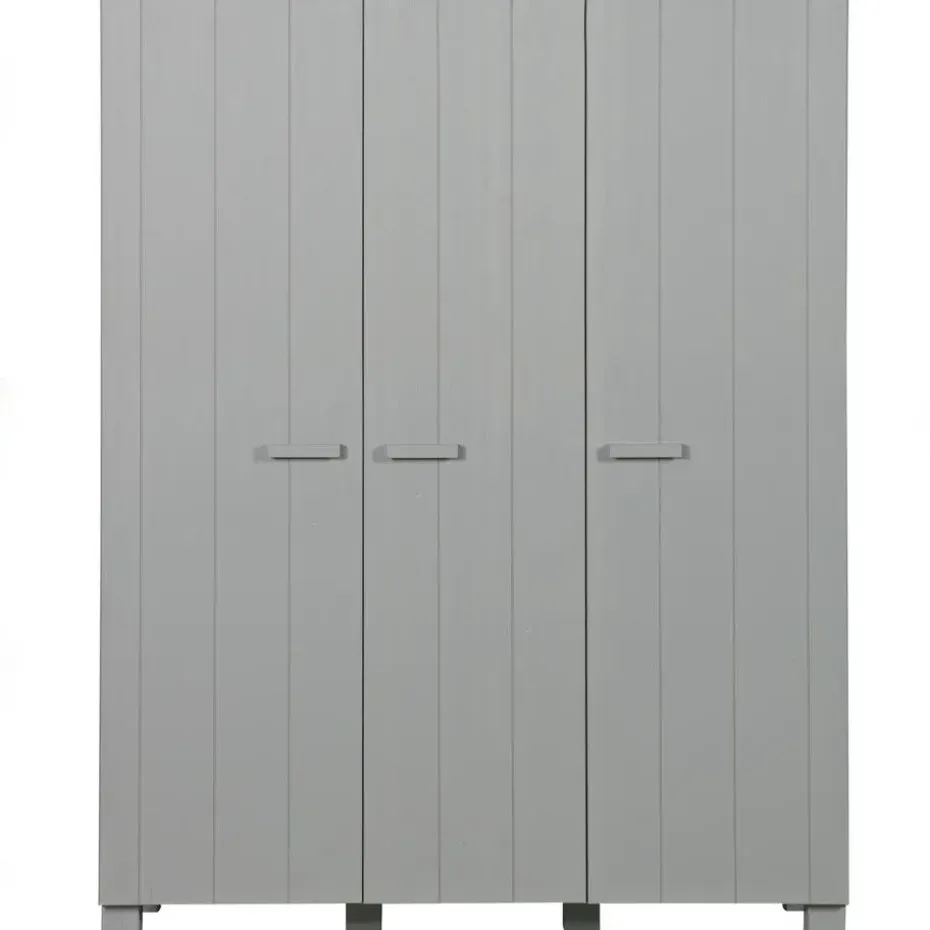 WOOOD Dennis 3 deurs Kast - Grenen - Betongrijs - 202x158x55
