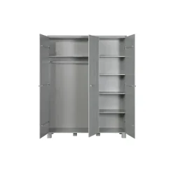 WOOOD Dennis 3 deurs Kast - Grenen - Betongrijs - 202x158x55