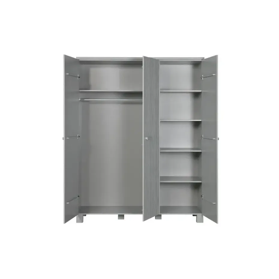 WOOOD Dennis 3 deurs Kast - Grenen - Betongrijs - 202x158x55