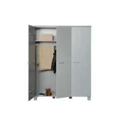 WOOOD Dennis 3 deurs Kast - Grenen - Betongrijs - 202x158x55