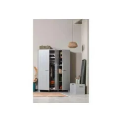 WOOOD Dennis 3 deurs Kast - Grenen - Betongrijs - 202x158x55
