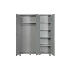 WOOOD Dennis 3 deurs Kast - Grenen - Betongrijs - 202x158x55