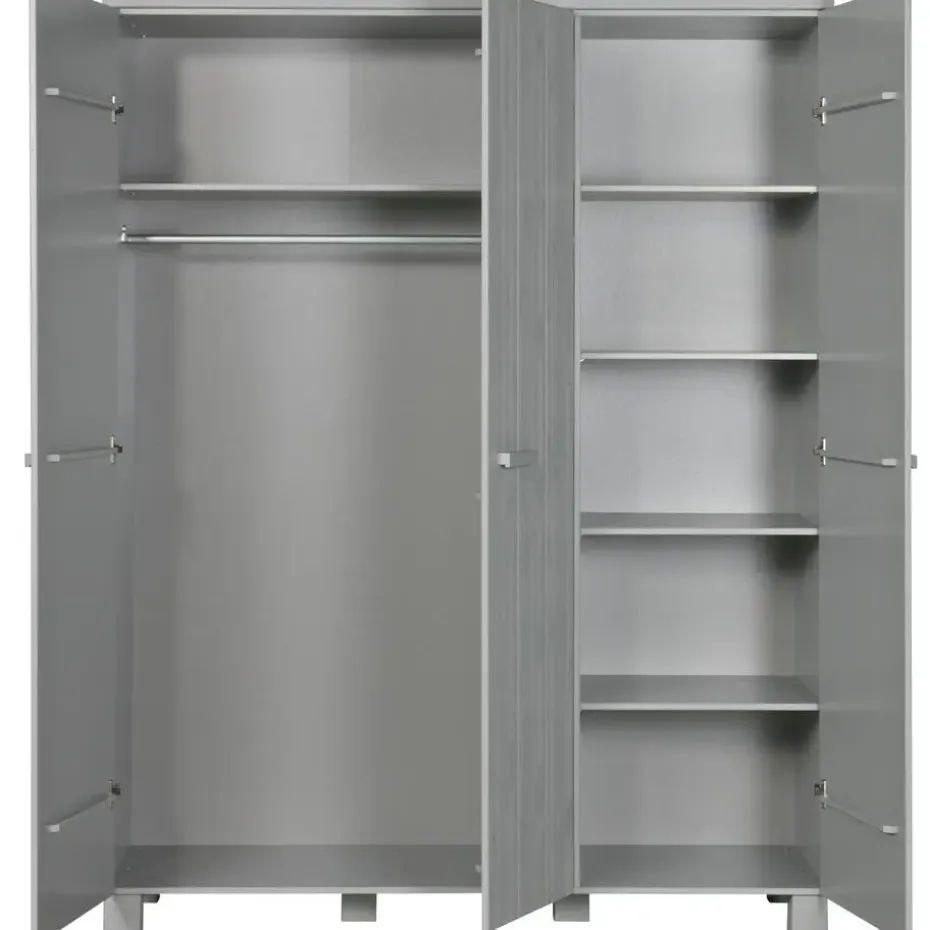 WOOOD Dennis 3 deurs Kast - Grenen - Betongrijs - 202x158x55