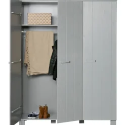 WOOOD Dennis 3 deurs Kast - Grenen - Betongrijs - 202x158x55