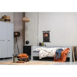 WOOOD Dennis 3 deurs Kast - Grenen - Betongrijs - 202x158x55