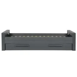 WOOOD Dennis Bed Excl Lade - Grenen - Staal Grijs - 53x219x95