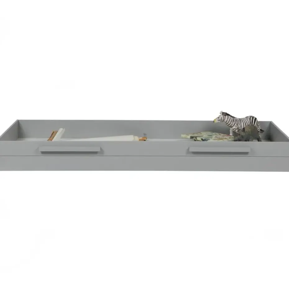 WOOOD Dennis Bed Excl Lade - Grenen - Betongrijs - 53x219x95