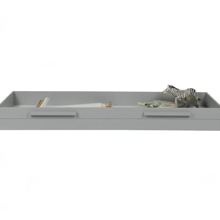 WOOOD Dennis Bed Incl. Lade/Lattenrol - Betongrijs - 53x219x95