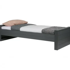 WOOOD Dennis Bed Incl.Bedlade/Lattenrol - Grenen - Staalgrijs -219x95