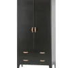 WOOOD Dian Garderobekast - Grenen - Zwart - 180x94x40
