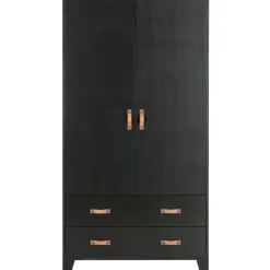 WOOOD Dian Garderobekast - Grenen - Zwart - 180x94x40