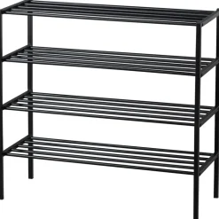 WOOOD Ferro Schoenenrek - Metaal - Zwart - 80x85x35