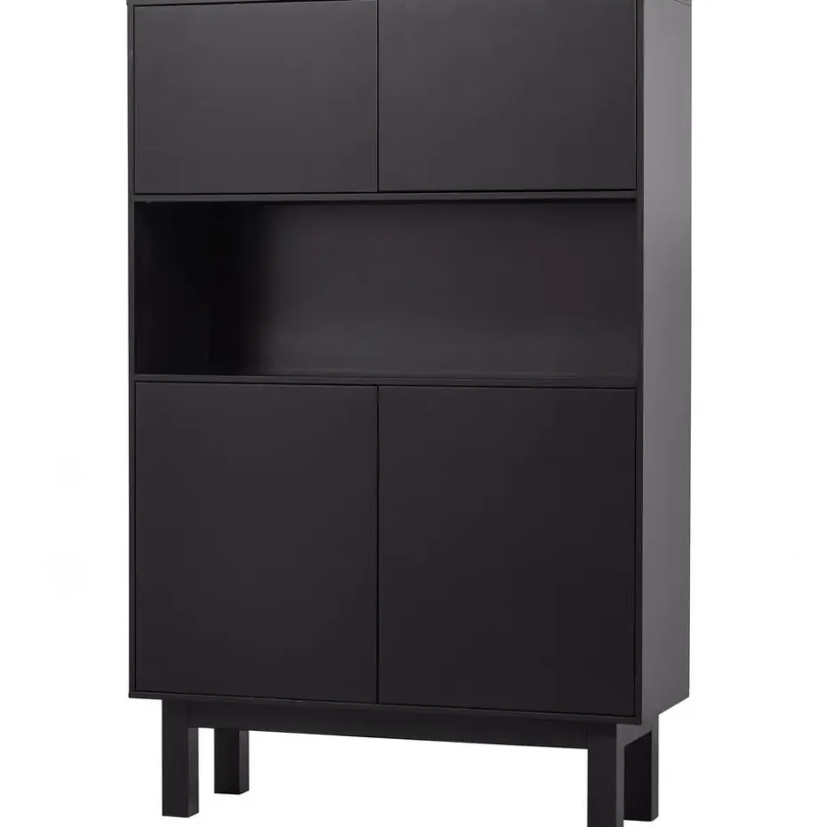 WOOOD Finca Buffetkast - Grenen - Zwart - 170x110x40