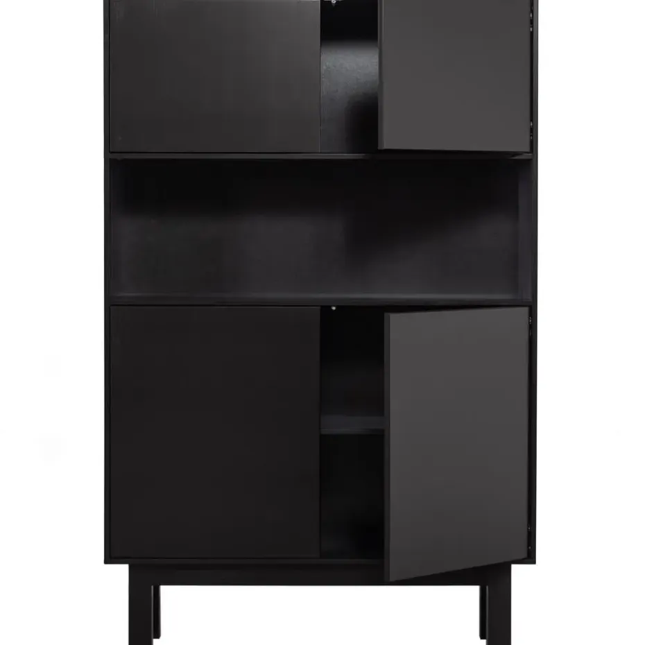 WOOOD Finca Buffetkast - Grenen - Zwart - 170x110x40