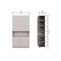 WOOOD Finca Opbergkast - Grenenhout - Mist - 210x110x40