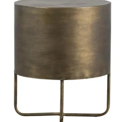 WOOOD Glossy Rond Kastje - Metaal - Antique Brass - 48x39x39