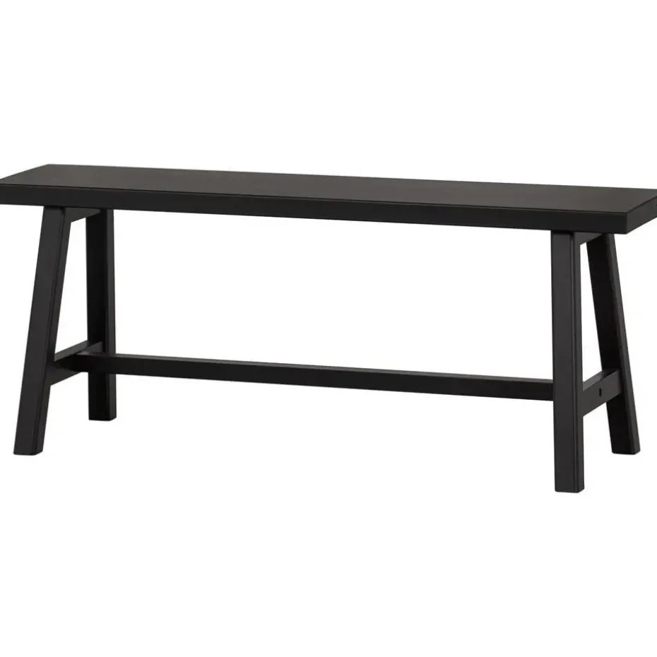 WOOOD Imme Bankje - Grenen - Zwart - 45x110x35