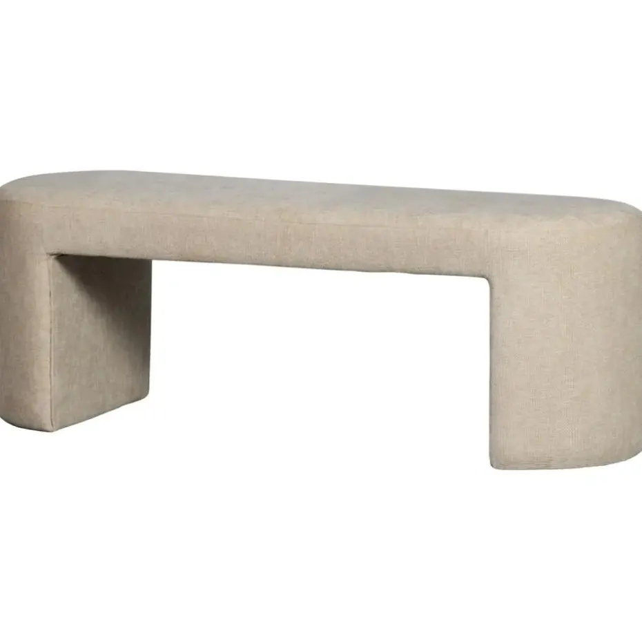 WOOOD Jacob Bankje - Chenille - Naturel - 46x130x46