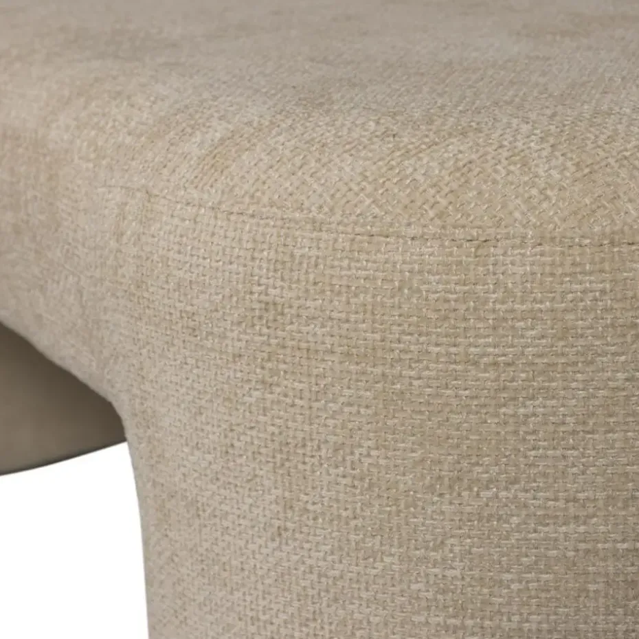 WOOOD Jacob Bankje - Chenille - Naturel - 46x130x46
