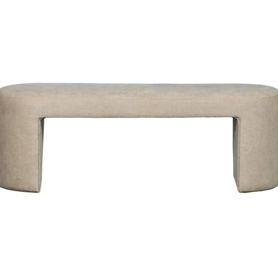 WOOOD Jacob Bankje - Chenille - Naturel - 46x130x46