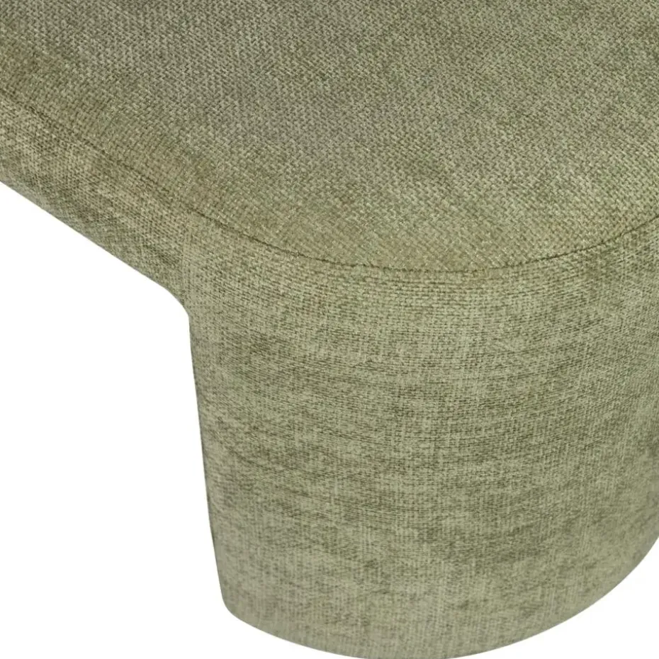 WOOOD Jacob Bankje - Chenille - Olive Green - 46x130x46