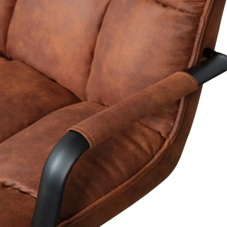 WOOOD Jouke Draaifauteuil - Kunstleer - Cognac - 96x70x85