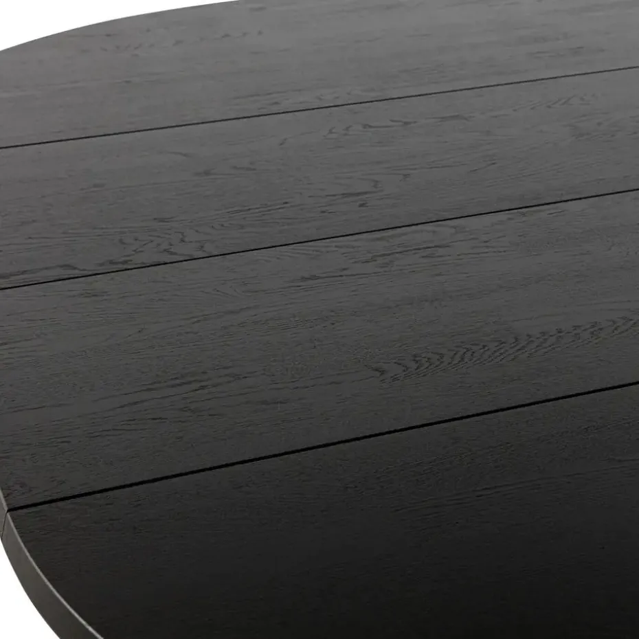 WOOOD Lange Jan Uitschuifbare Eettafel - Eiken - Zwart - 75x120x120