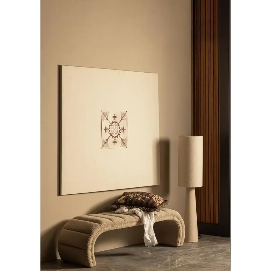 WOOOD Loft Vloerlamp - Metaal/Bouclé - Naturel - 130xØ30 cm