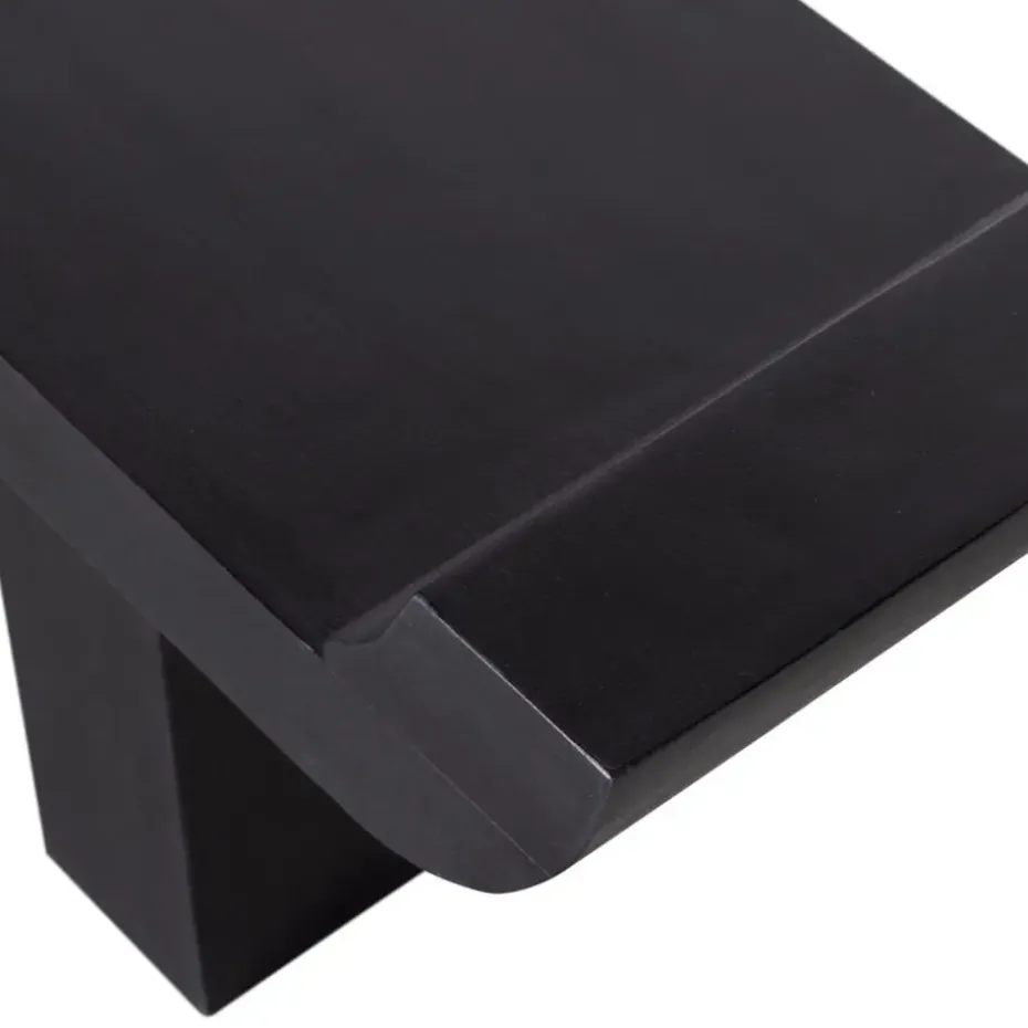 WOOOD Lox Bankje - Hout - Zwart - 35x183x53