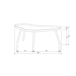 WOOOD Mae Bijzettafel - Grenen/MDF - Alpaca - 35x100x58