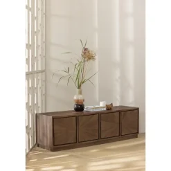 WOOOD Marjon Vaas - Handgevormd - Glas - Bruin - 30x14x14