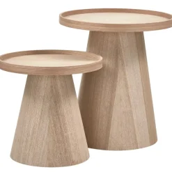 WOOOD Maud Bijzettafel - Hout - Naturel - 50x45x45