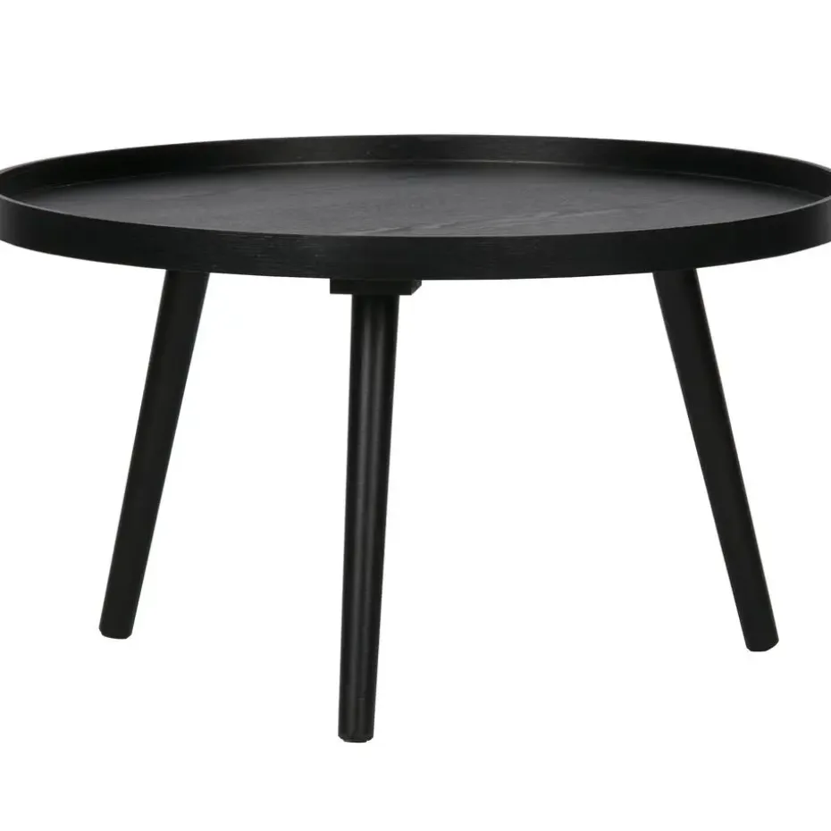 WOOOD Mesa Bijzettafel L - Hout - Zwart - 34xØ60