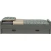WOOOD Morris Bed Excl Lade - Grenen - Leem - 214x53x95