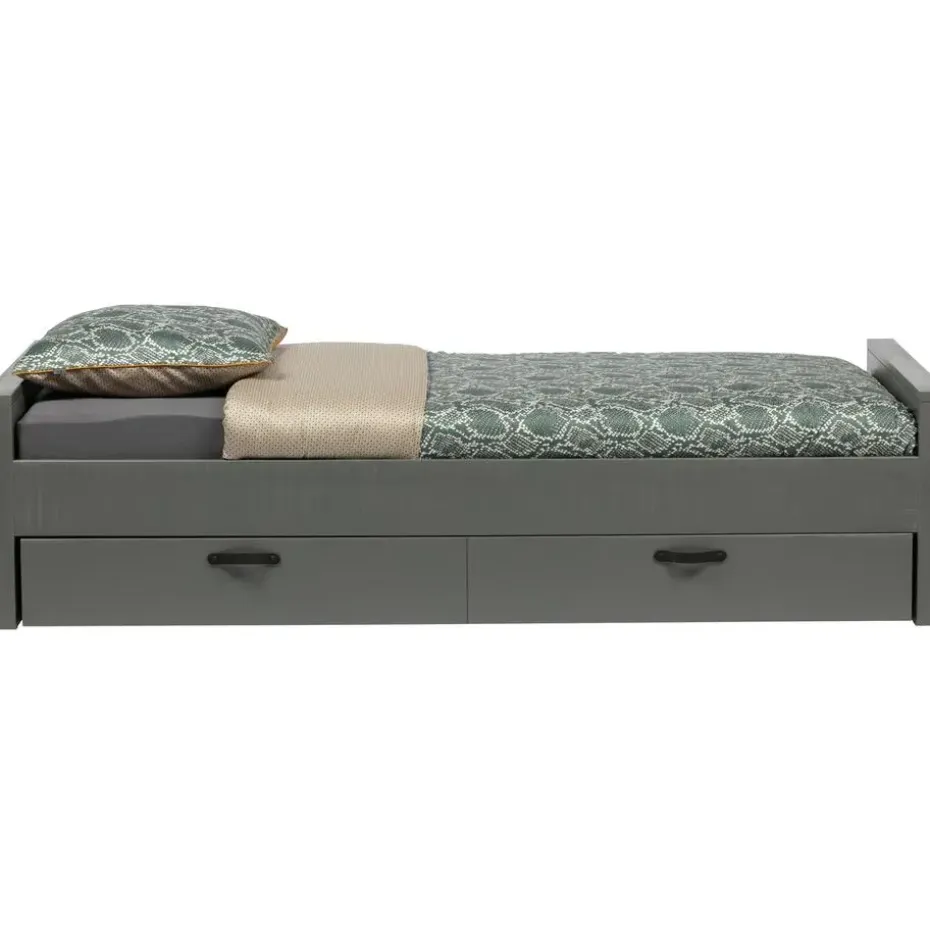 WOOOD Morris Bed Excl Lade - Grenen - Leem - 214x53x95