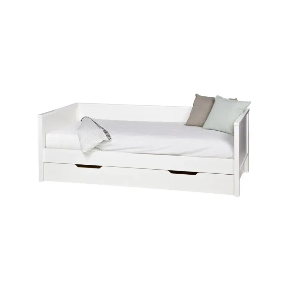 WOOOD Nikki Bedbank Excl Lade - Grenen - Wit - 100x73x208