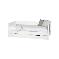 WOOOD Nikki Bedbank Incl Bedlade/Lattenrol - Grenen - Wit - 73x208x100