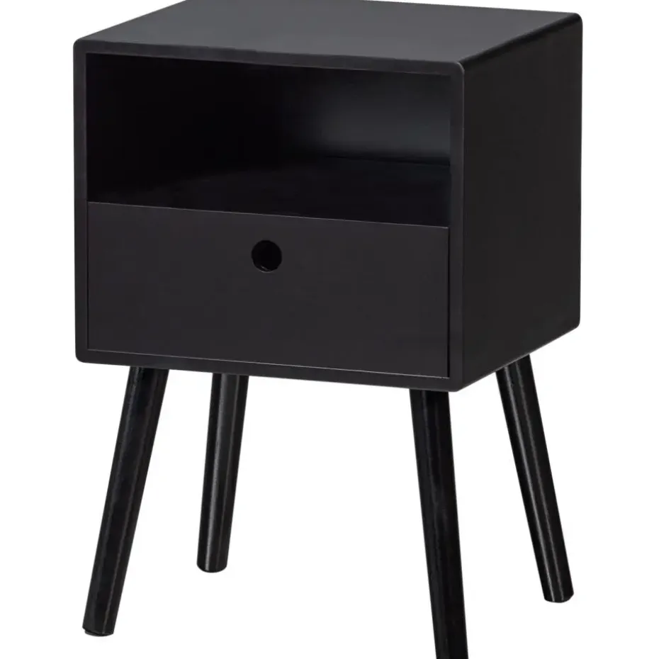 WOOOD Ozzy Nachtkastje Hout Zwart 53x36x30